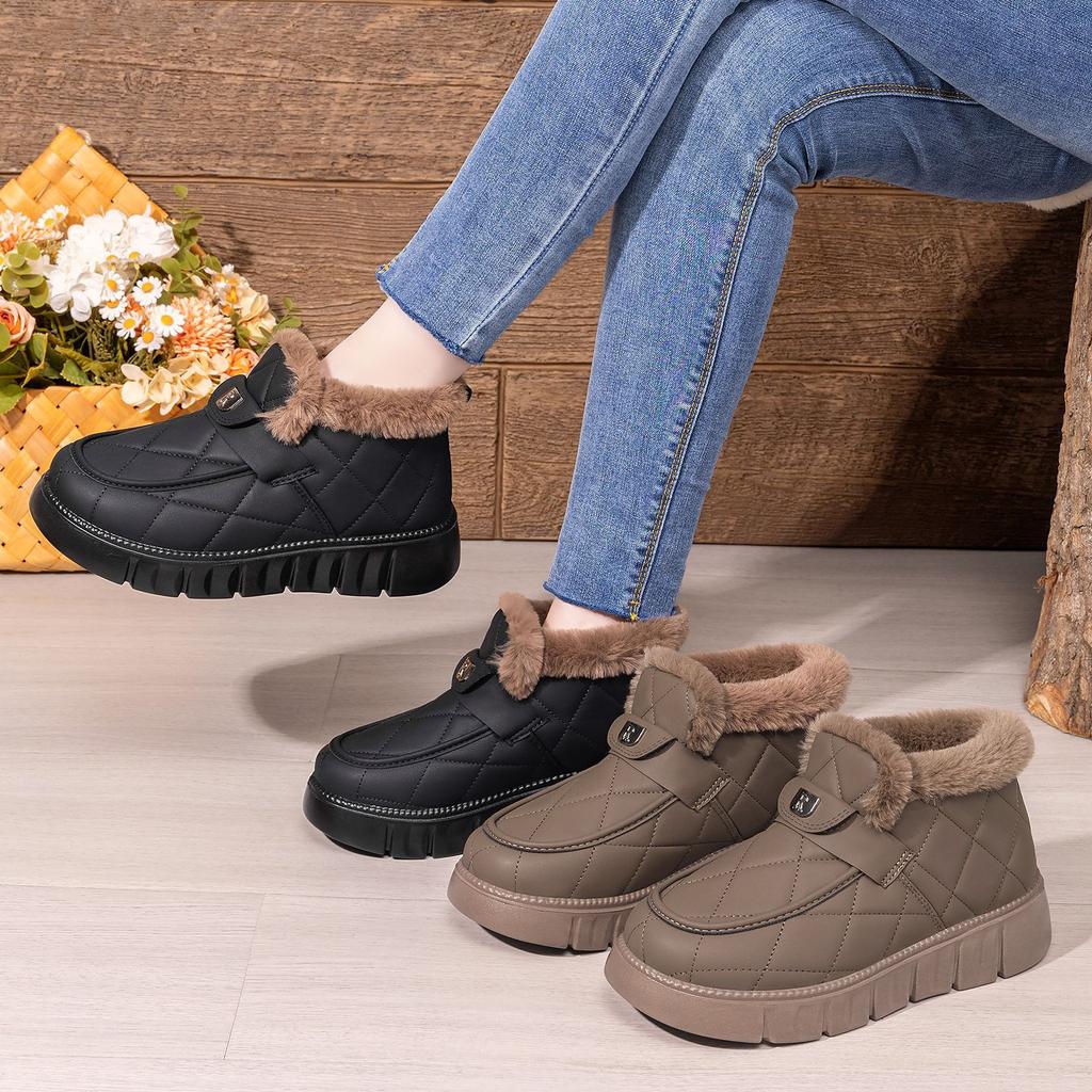 Women's Shoes Winter Snow Boots Velvet Thickened Locking Warm Cotton Shoes Fashion Versatile Casual Cotton Boots Short Boots
