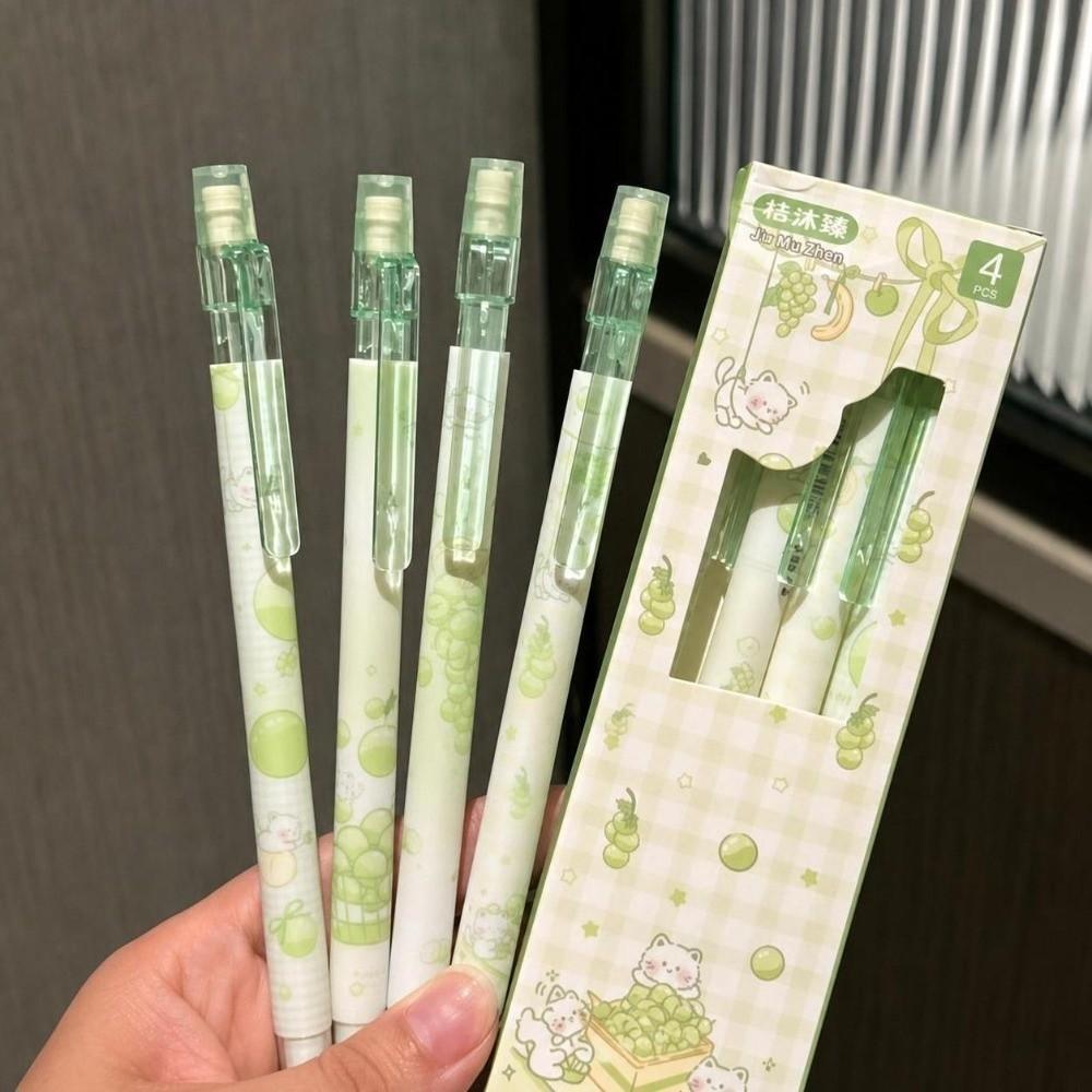 4pcs 0.5mm 2B Lead Mechanical Pencil Set Break Resistant Student Writing Pencil Back To School