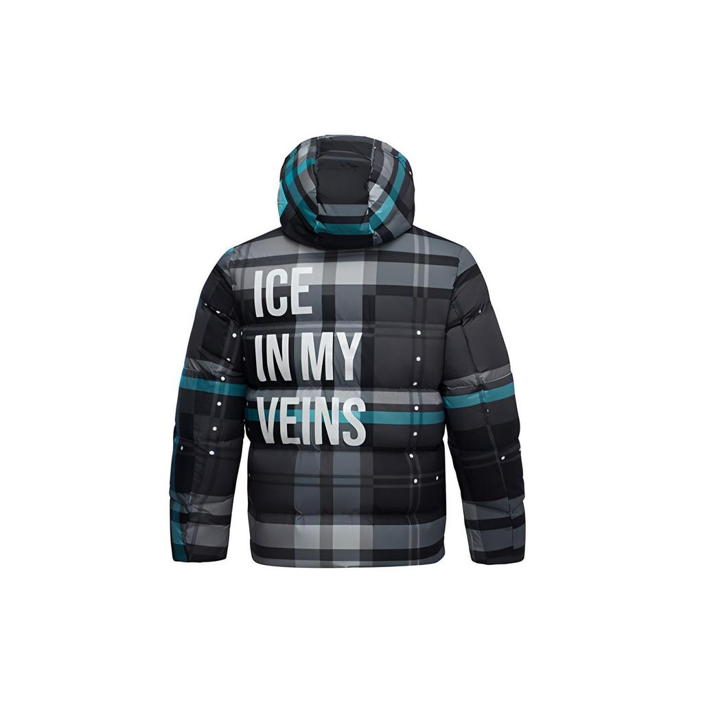 Li Ning Winter Down Jacket Men's Black Gray All Over Print AYMQ237-2