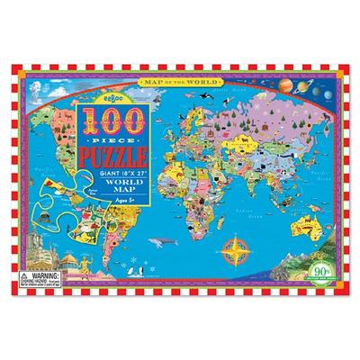 Ibu svetová mapa puzzle 100 dielikov, pre vek 5+, 100-dielne skladačkové puzzle, Detské hry, Vzdelávacie hračky
