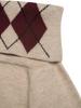 Women's Autumn/Winter Diamond Pattern One-Shoulder Pullover Knit Sweater with Lapel