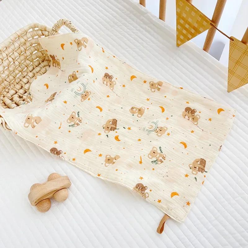 Non-Toxic Cotton Muslin Baby Face Towels Long Burp Cloth For Newborn 4Layers Of Gauze Children'S Towel Kindergarten Hand Towels Baby Items