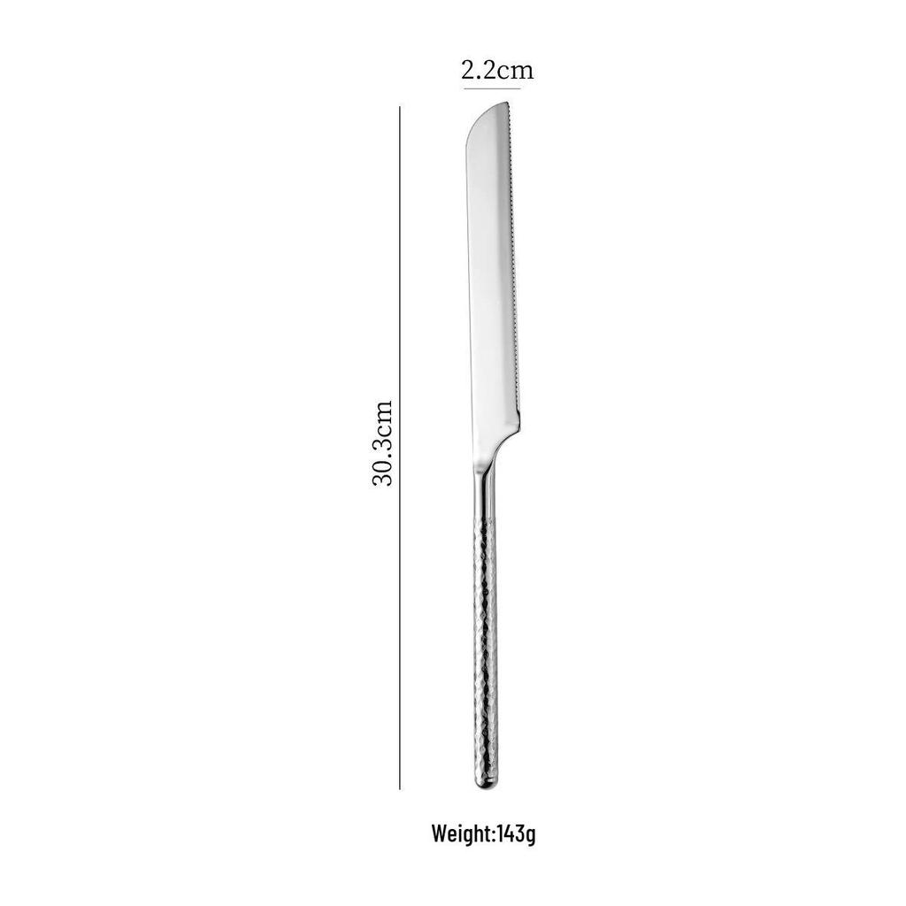 Round Diamond Cutlery Set: 304 Stainless Steel Steak Knife, Fork, Spoon, Spatula, Ladle, Slotted Spoon, Frying Spatula.