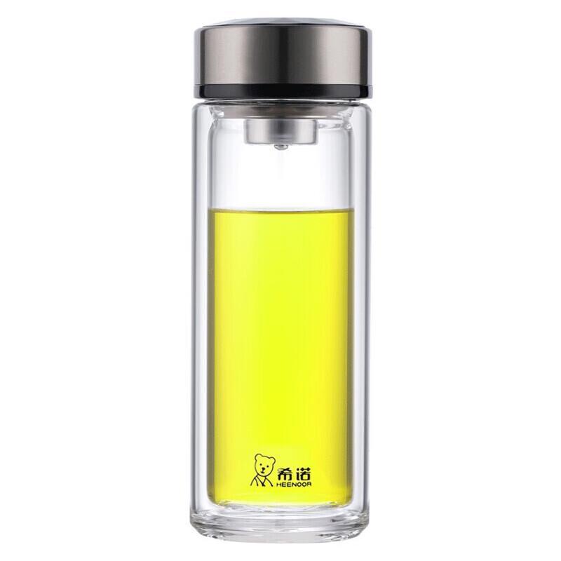 HEENOOR Double-Layer Glass Travel Mug
