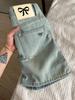 Women's 2024 Summer High-Waisted Slimming A-Line Denim Mini Skirt with Ripped Detail