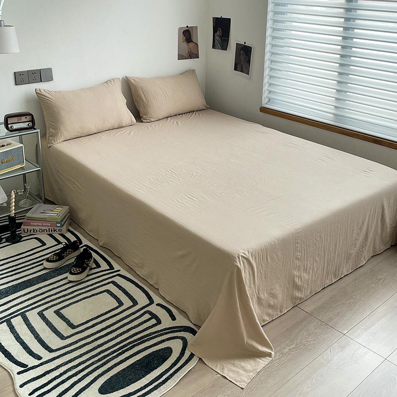 

Wrinkled Washed Cotton Fitted Sheet for 1.2m Single Dorm Bed 150x230cm Sheet Only