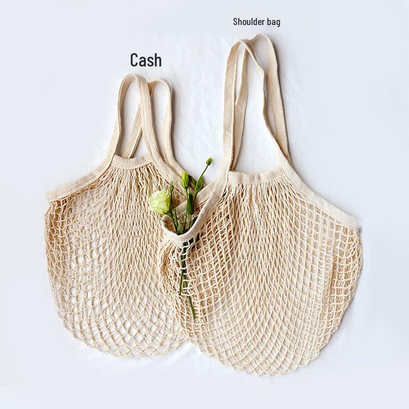 Eco-Friendly 100% Cotton Mesh Bag for Shopping, Toys Storage, and Fruits