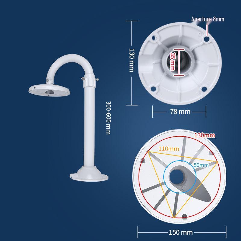 35mm U-shaped Dome Camera Ceiling Mount, Telescopic Aluminum Alloy for Hikvision/Dahua Panoramic Surveillance Cameras