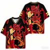 2026 Summer One Piece Luffy Retro Cosplay T-shirt Men's Oversized Printed Short-sleeved Family Unisex Children's Sports Shirt