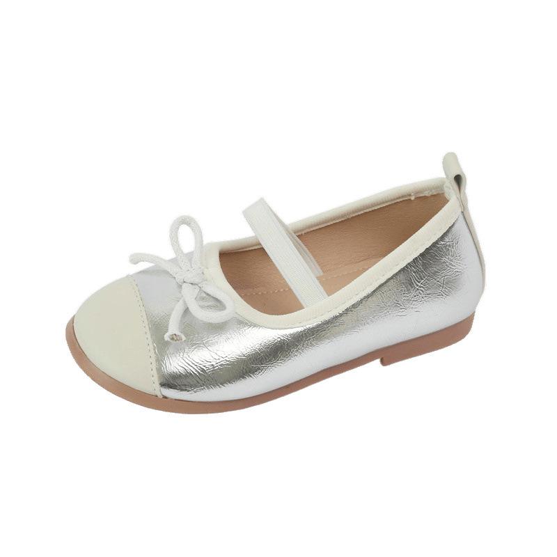 Girls' leather shoes 2025 spring and autumn new children's shoes little girl princess shoes soft sole foreign style single shoes Doudou shoes tide