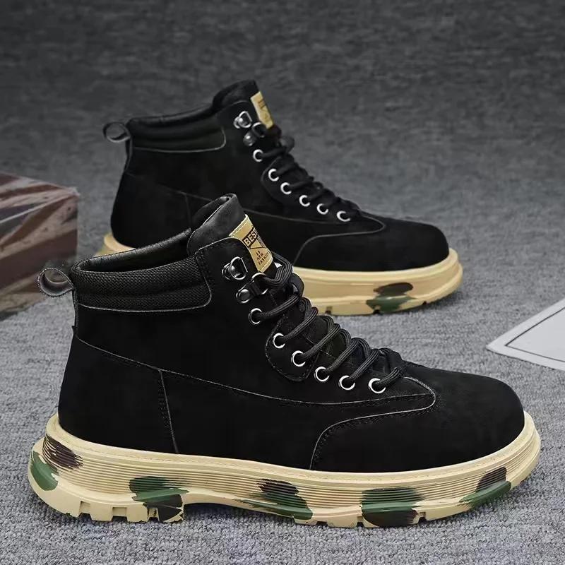 Fashion Autumn New Arrival Fashion Casual British Style Designer Motorcycle Boots Comfortable High Quality Winter Warm Lace Up Men Shoes