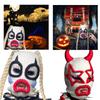 Spooky Knitted Beanie Hat Neck Warmer Balaclava Hat Clown Costume Balaclava Hats with Braids Headgear