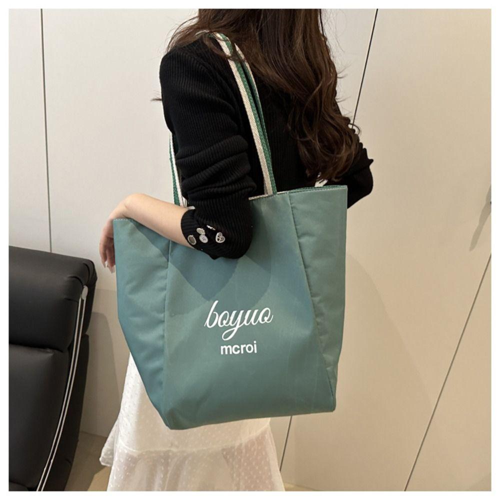 Commute Cloth Shoulder Bag Striped Handbag Leisure Stripe Canvas Bag  Girls