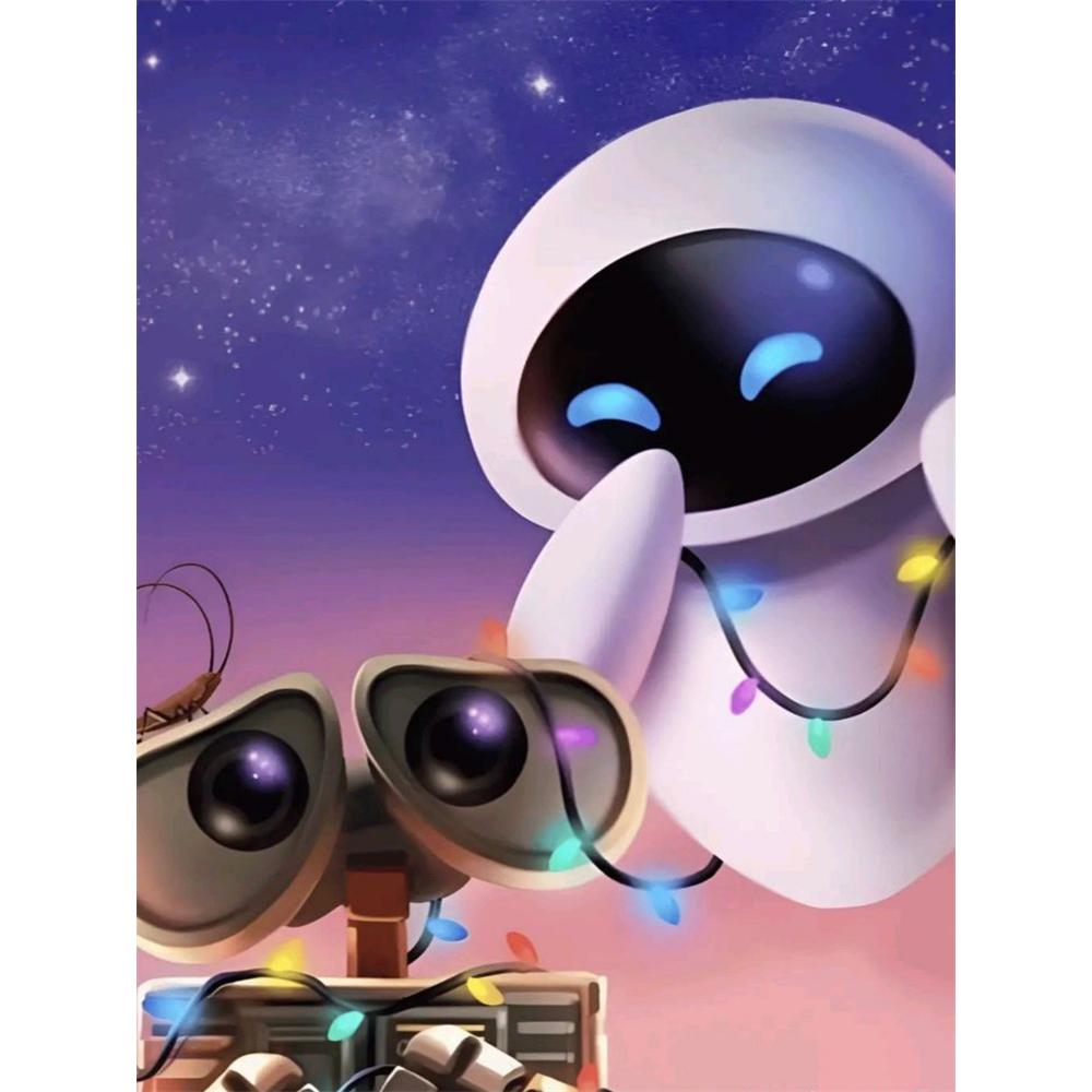 

Disney Diamond Painting Cartoon Wall-E Warm and Romantic Atmosphere Illustration Handmade DIY Cross Stitch 5D Full Diamond Mosaic Home Room Decoration Round 20x30cm