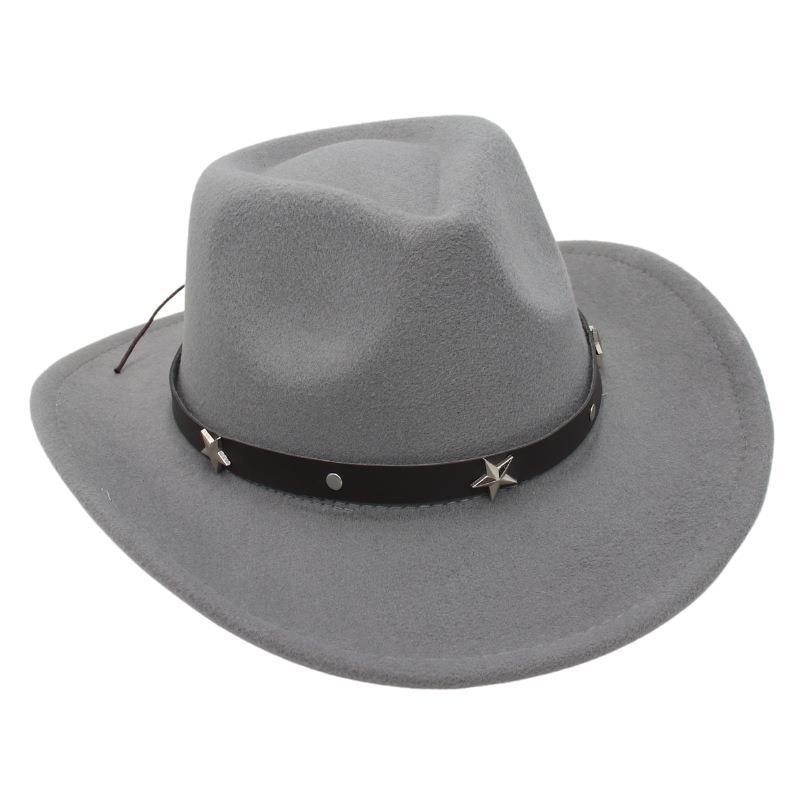Black Top Hat Western Cowboy Hat Jazz Hat Knight Felt Hat British Retro Woolen Hat