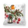 New Christmas Cushion Cover Print Robin Bird Pillow Navidad Gift Pillowcase Decoration