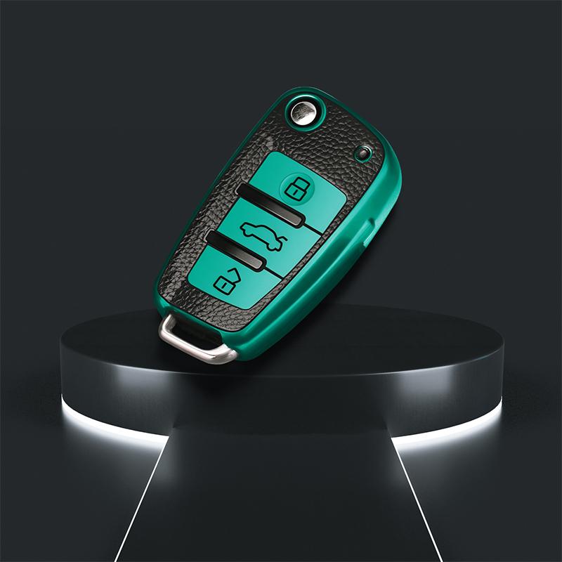

Чехол для автомобильного пульта дистанционного управления из ТПУ, чехол-держатель для A4 B7 A6 C6 4f 8v A3 8p A1 A3, бесключевые аксессуары зелёный