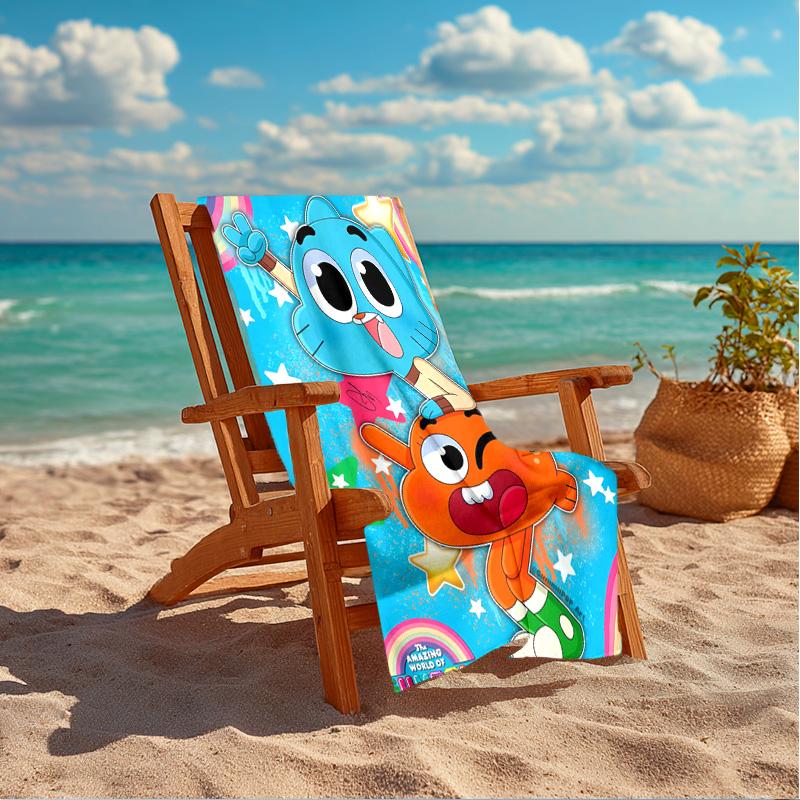 Gum-ball's Amazing World Beach Towel Microfiber Beach Towel, Lightweight and Quick-Dry, for Summer Travel, Swimming Pool Fan Birthday Gift