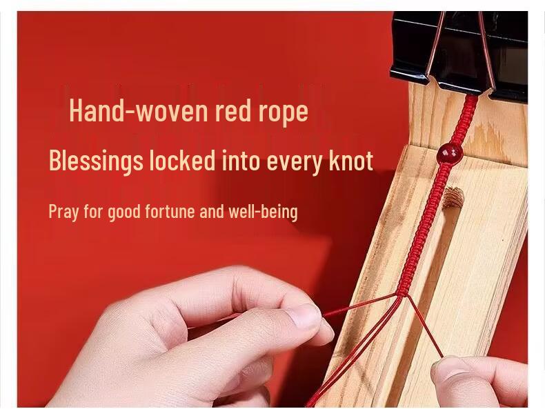 2025 Year of the Snake Red String Zodiac Bracelet with Five Paths God of Wealth Charm