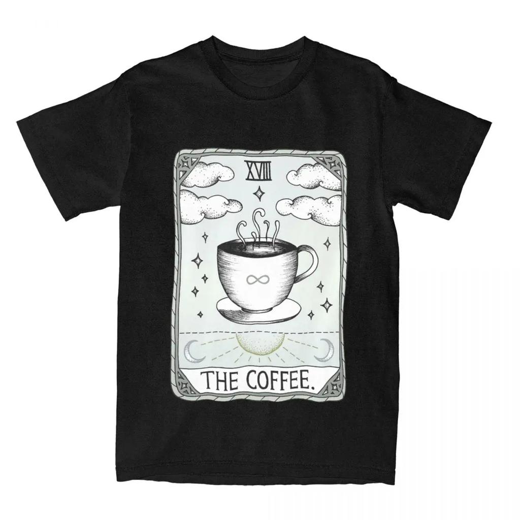 Tarotkarte Der Kaffeeliebhaber Bekleidung T-Shirt Männer Frauen Koffein Humor Erwachsenenoberteile