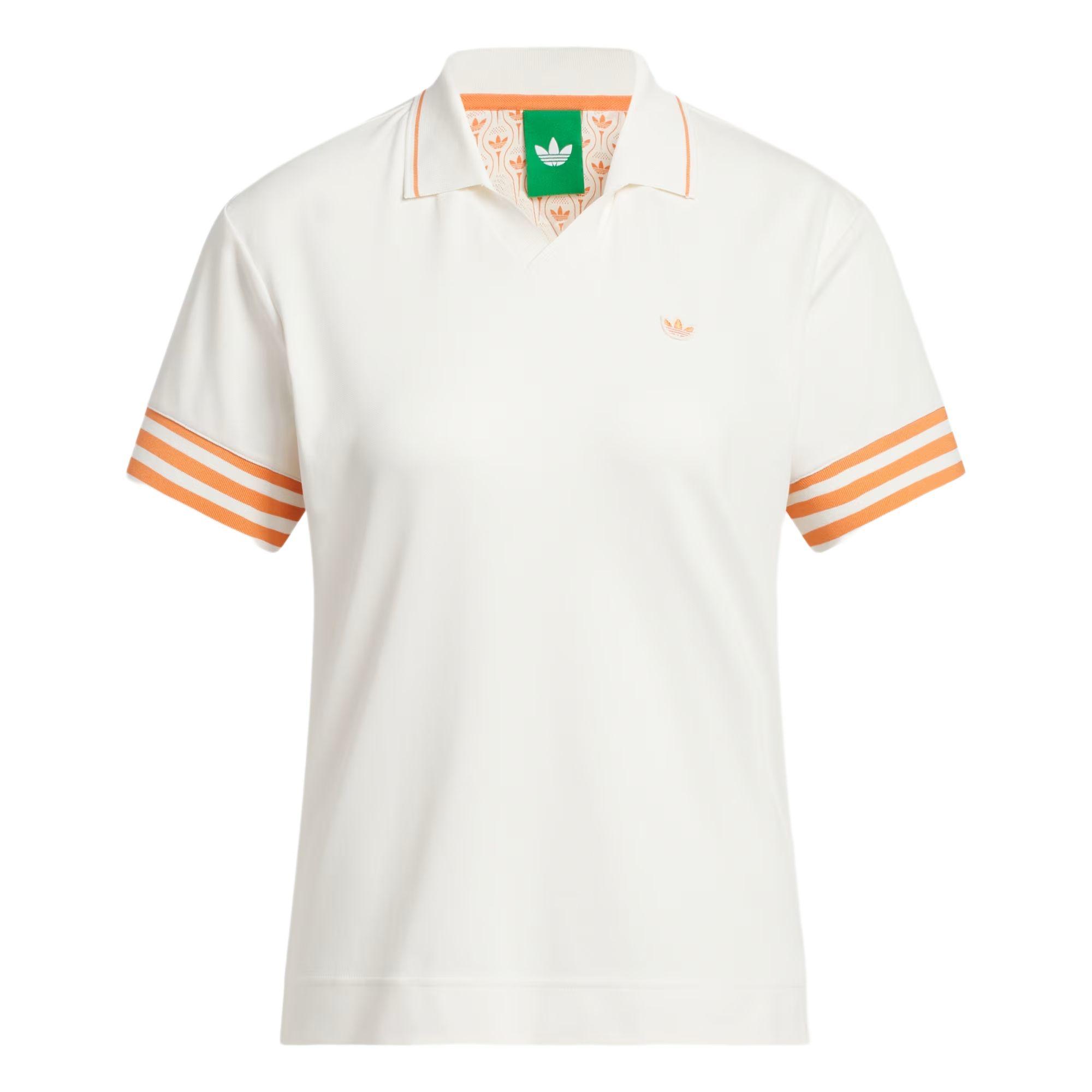 

Adidas Originals 3-Stripe Performance Valentines Day Limited Edition V-Neck Knit Short Sleeve Polo Shirt Women tops KB9214 XS
