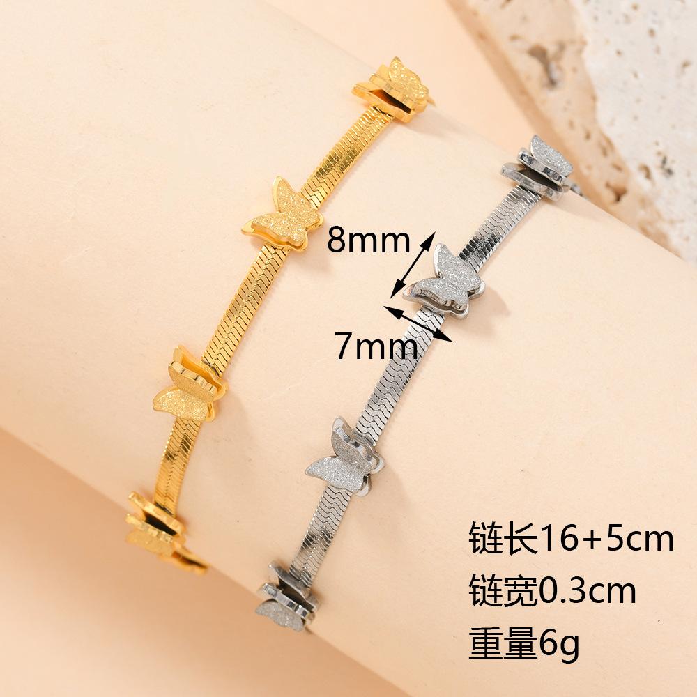 Edelstahl Goldfarben Schmetterling Armband für Damen Herren Mode Neu Edelstahl Handkette Schmuck Freund Geschenk Party