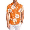Men’s Hawaiian Print Casual Outdoor Collared Short Sleeve Shirt with Relaxed Fit Button Down Design for Summer Activities