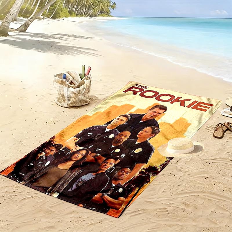THE ROOKIE Print Beach Towel, Large Soft Quick Dry Towel for Beach Camping Swimming