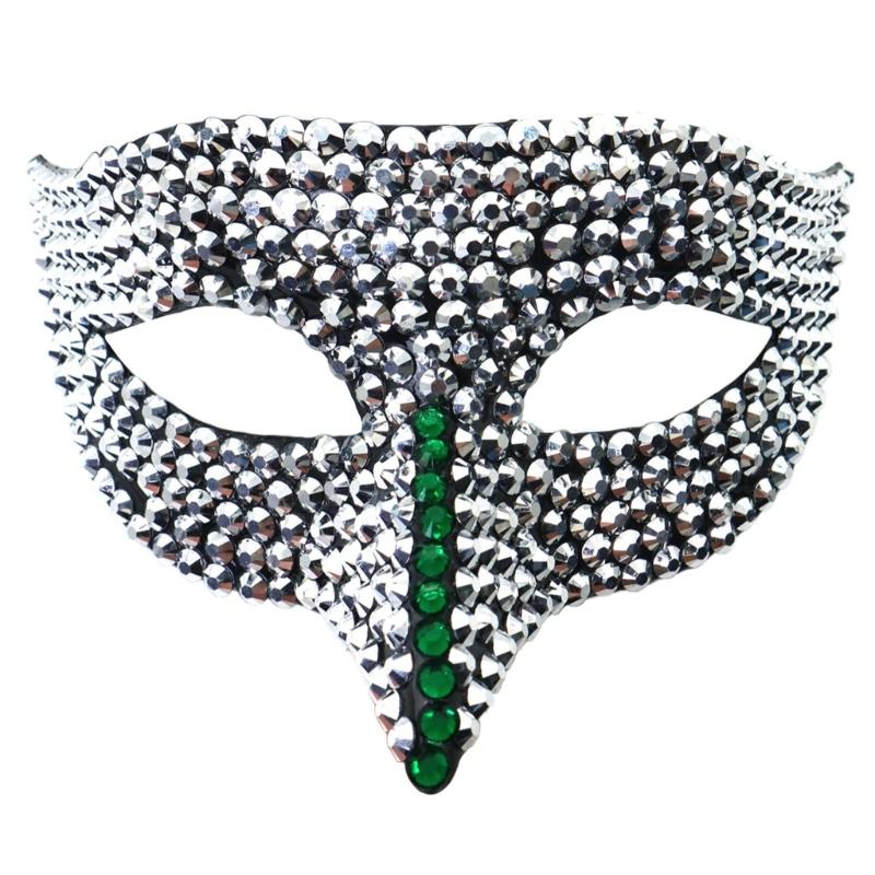 Rhinestones Masquerade Mask Half Face Mask Halloween Party Mask Masquerade Eye Mask For Men Women Masquerade Cosplay