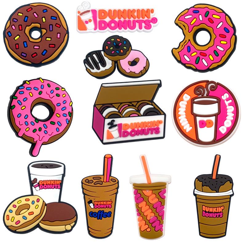 Dunkin' Donuts Soft PVC Shoe Charms - Clog Accessories & Garden Shoe Decorations