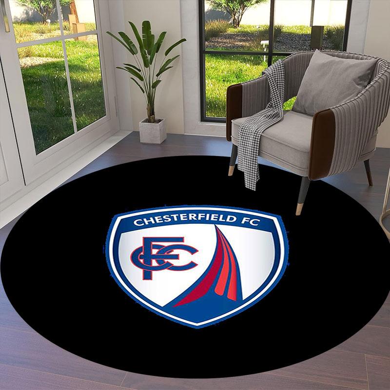 Chesterfield F.C Round Area Rug,Carpet Rug for Living Room Bedroom Sofa Playroom Decor,Non-slip Floor Mat
