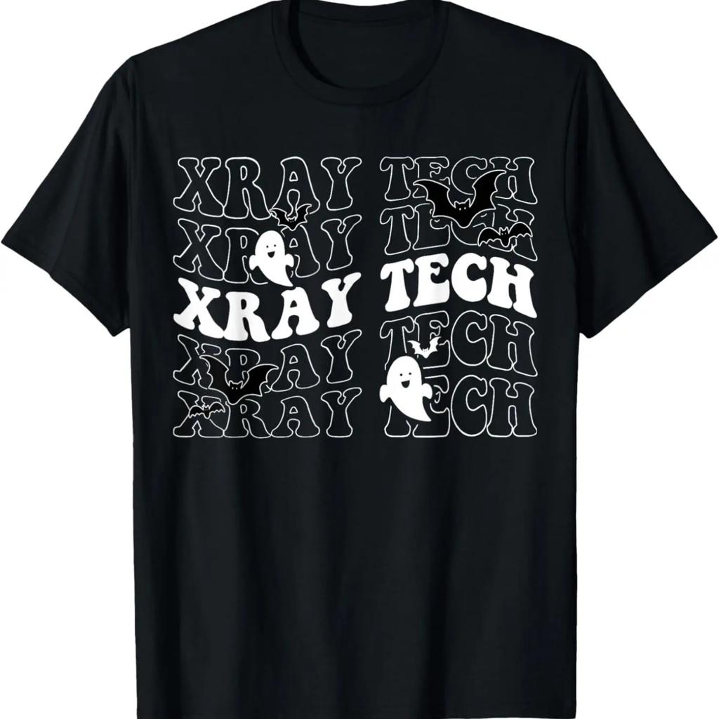 Retro Xray Tech Radiologic Technologist Ghost Bats Halloween T-Shirt