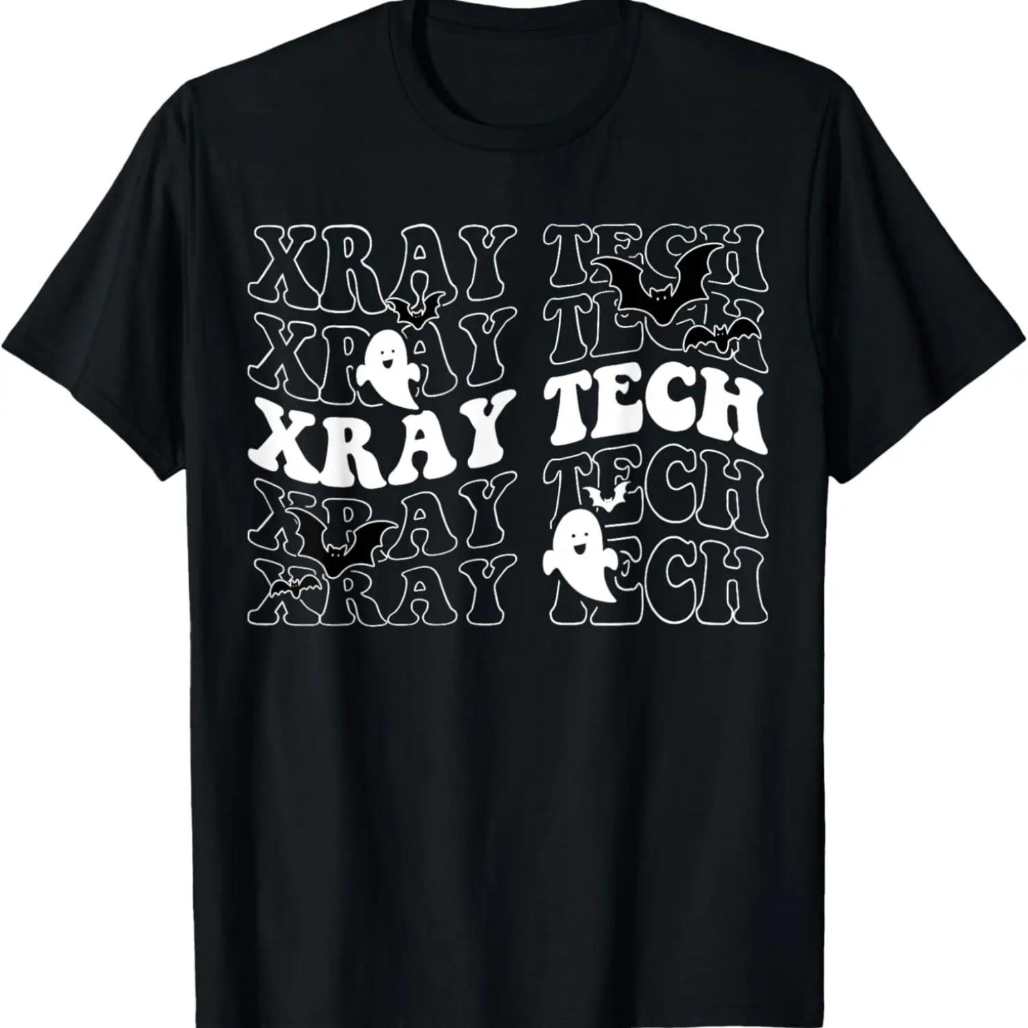

Retro Xray Tech Radiologic Technologist Ghost Bats Halloween T-Shirt S чёрный