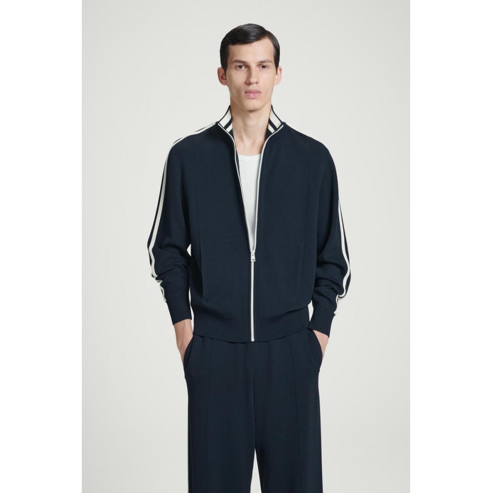 

COS Japan трикотажная спортивная куртка с контрастными полосками NAVY IVORY/M