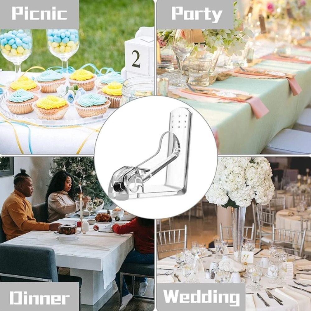 4Pcs Transparent Tablecloth Holder Multi-function Curtain Buckle Portable Cloth Clamp