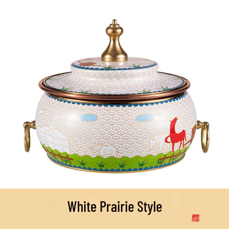 ZISIZ Enamel Individual Copper Hotpot for Induction Cooker