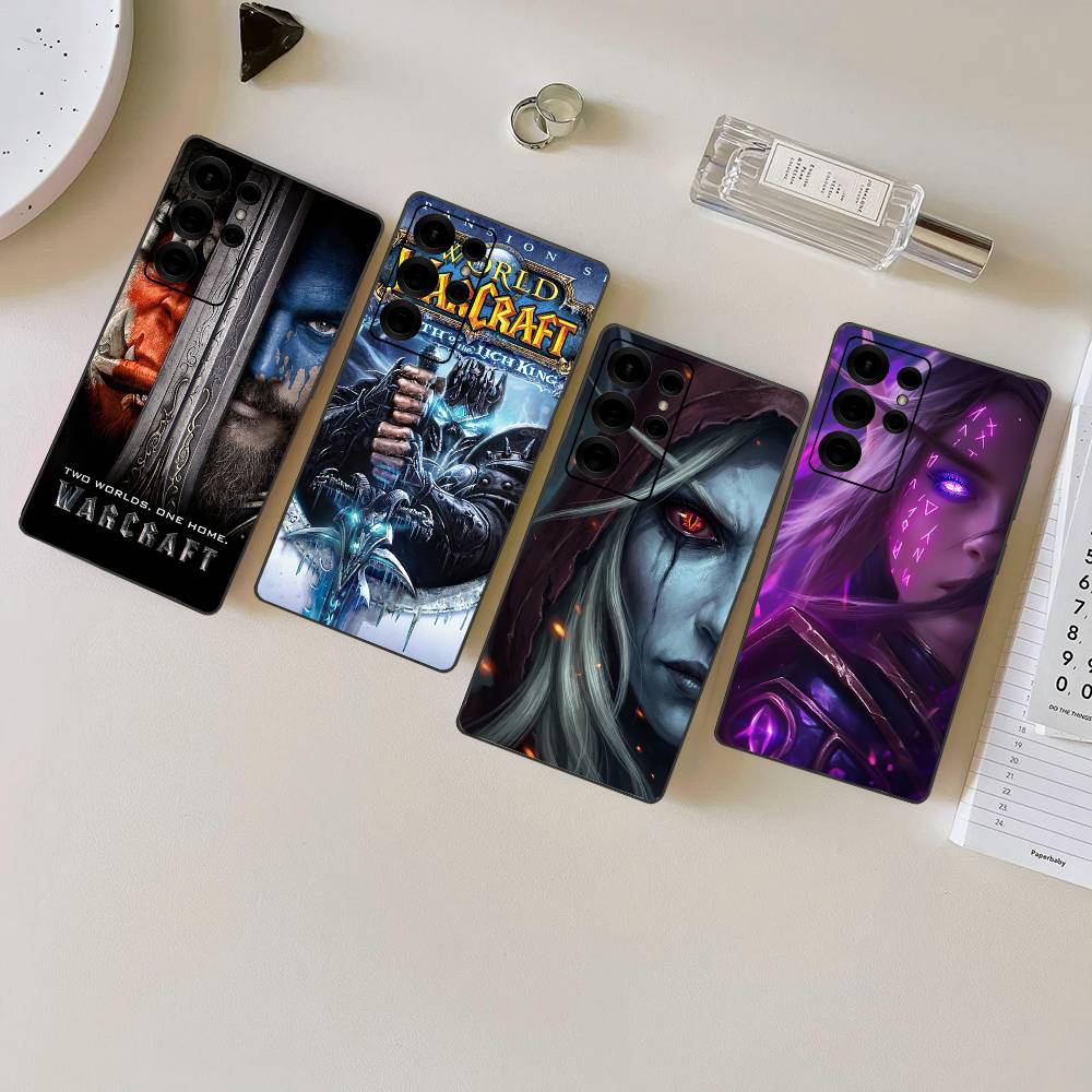 W-World Of W-Warcraft Game Retro Phone Case For Samsung S 24 Fe 25 Ultra Plus 20 Lite 21 30 22 23 24 22 Ultra 5G Fundas