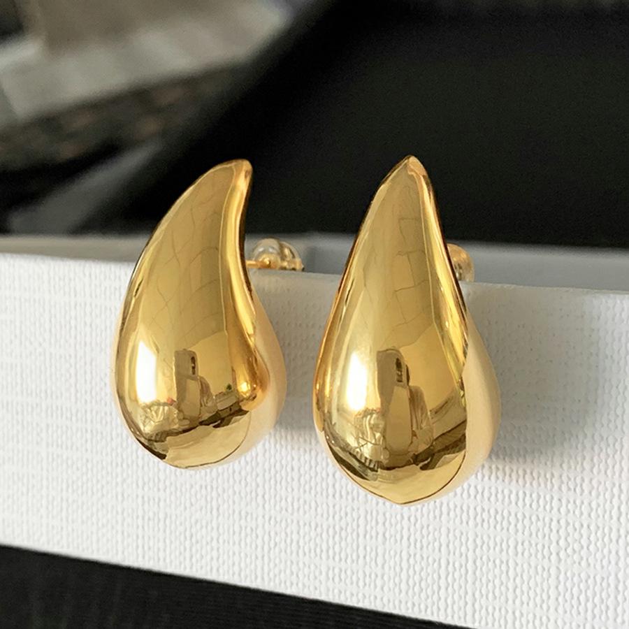 Gold Teardrop Stud Earrings: Unique High-End European and American Design