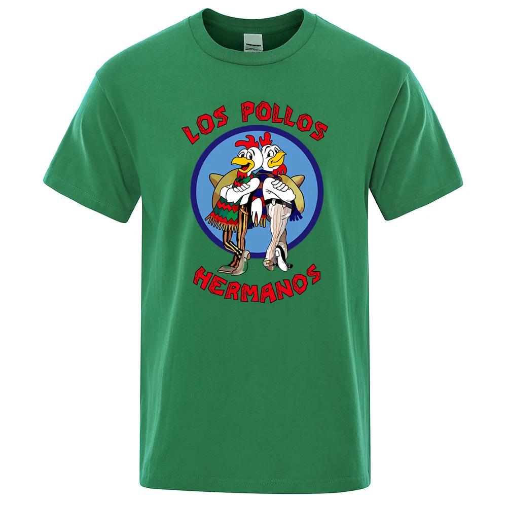 *Los Pollos Hermanos* Men's Funny Print Casual Cotton T-Shirt