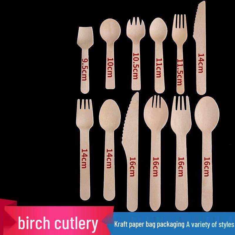 Yipan Disposable Birch Wood Forks