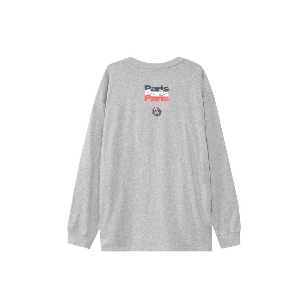 Nike Paris Saint-Germain Letter Print Loose Casual Long Sleeve T-Shirt Men Tops Dark-Grey FQ0262-063