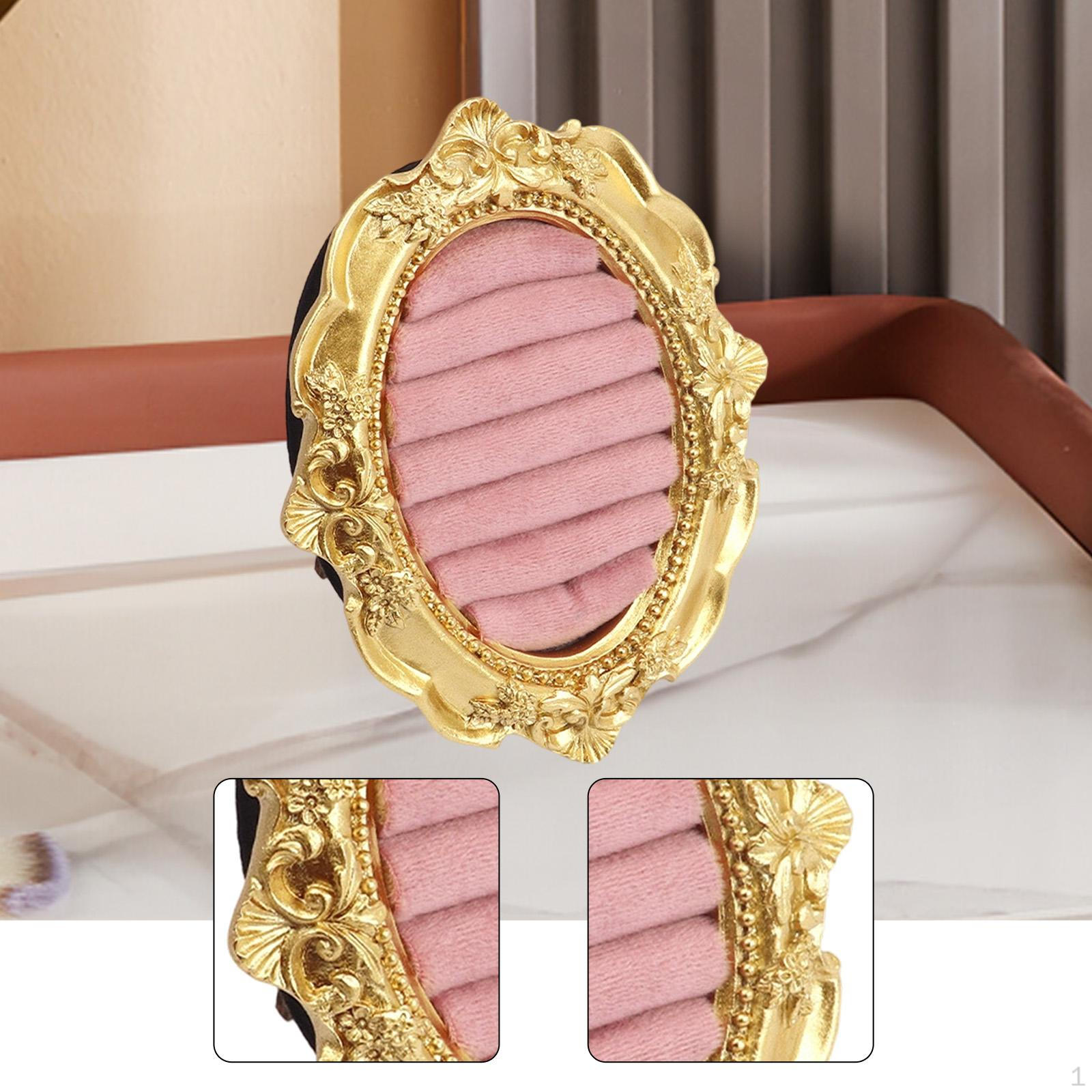 

Display Stand, Jewelry Storage Tray, Earring And Brooch Organizer, Resin Retro Decor, Soft Lining, рожевий