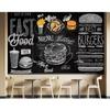 Hamburg Wall Mural Decoration 3d Retro Wallpaper Fashion Fast Food Burger Wall Mural, Suitable For Restaurant Snack Store