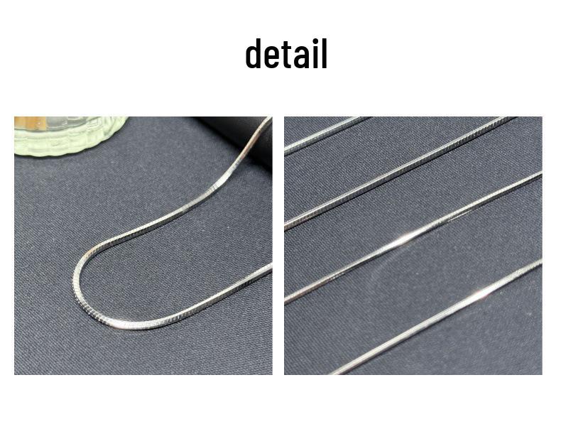 S925 Sterling Silver Octagonal Snake Bone Necklace - Light Luxury High-End Sweater Chain for Women