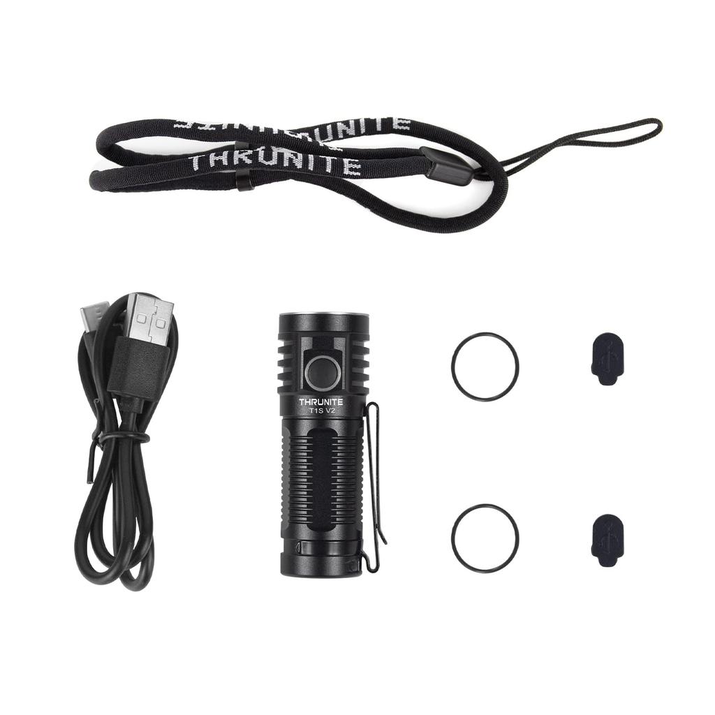 ThruNite T1S V2 LED Handheld Flashlight with Magnetic Tail Compact and Lightweight EDC 1212 Lumens Perfect for Outdoor Mountain Night and More CW Cap,