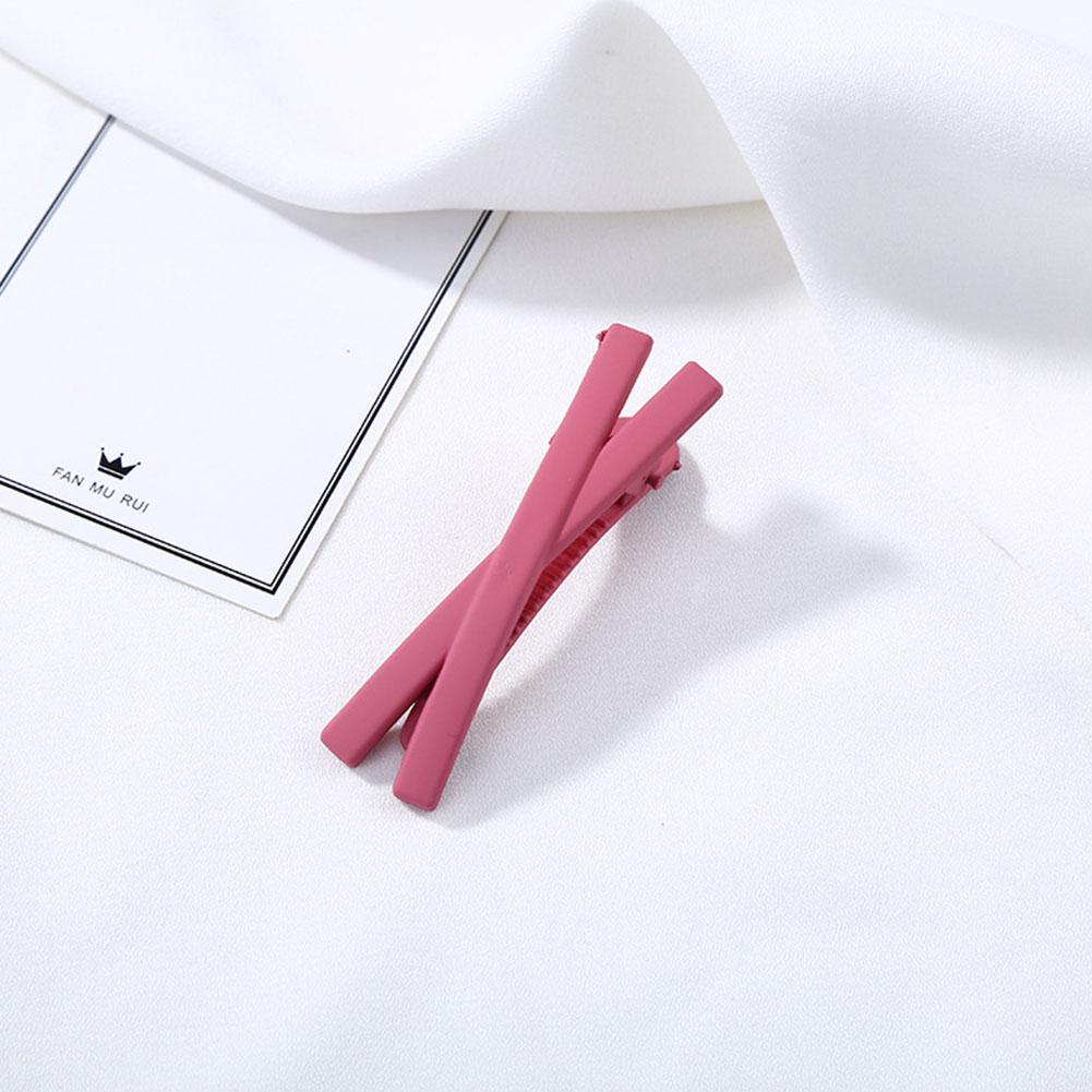 Women Girls Hair Clip Solid Color Cross Hairpin Hair Styling Tool Hair Accessories