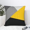 Simple Modern Gray Yellow And Black Geo Pillow Cover Square Cushion Cover Novelty Pillow Case For Chair Sofa Home Decor