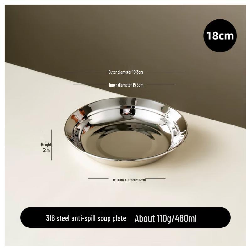 

Thickened Stainless Steel Dinner Plate