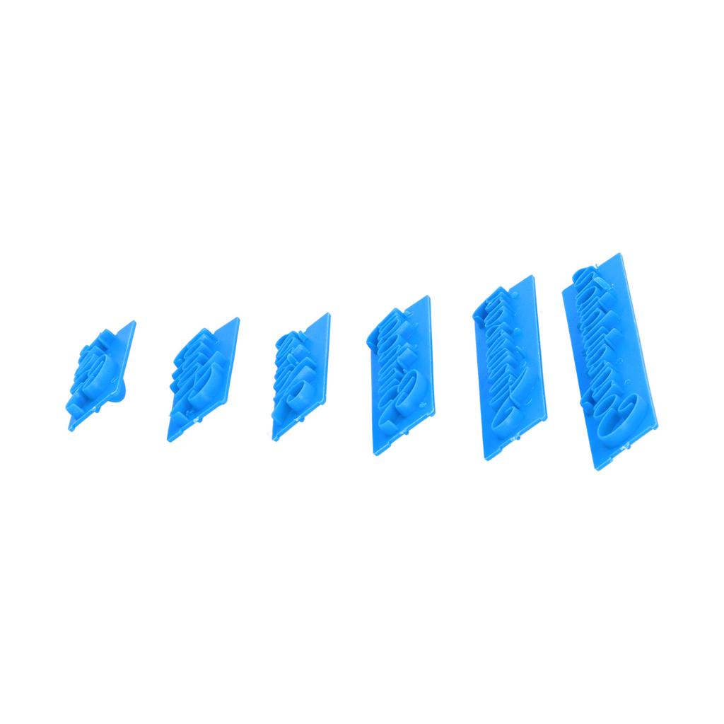 6Pcs Words Cake Mold DIY Handwritten Letter Printed Stamp Mould Bakery Supplies Blue