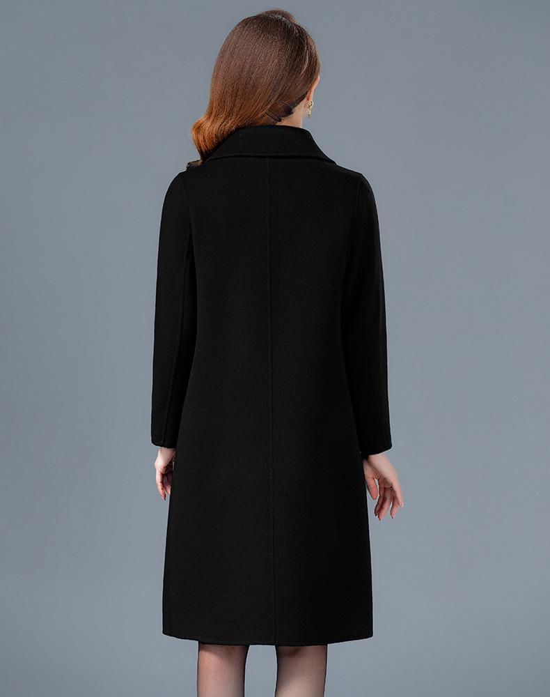 Doppelseitiger Wollmantel für Damen - Herbstkollektion 2026, Eleganter Slim Fit für Mütter mittleren Alters